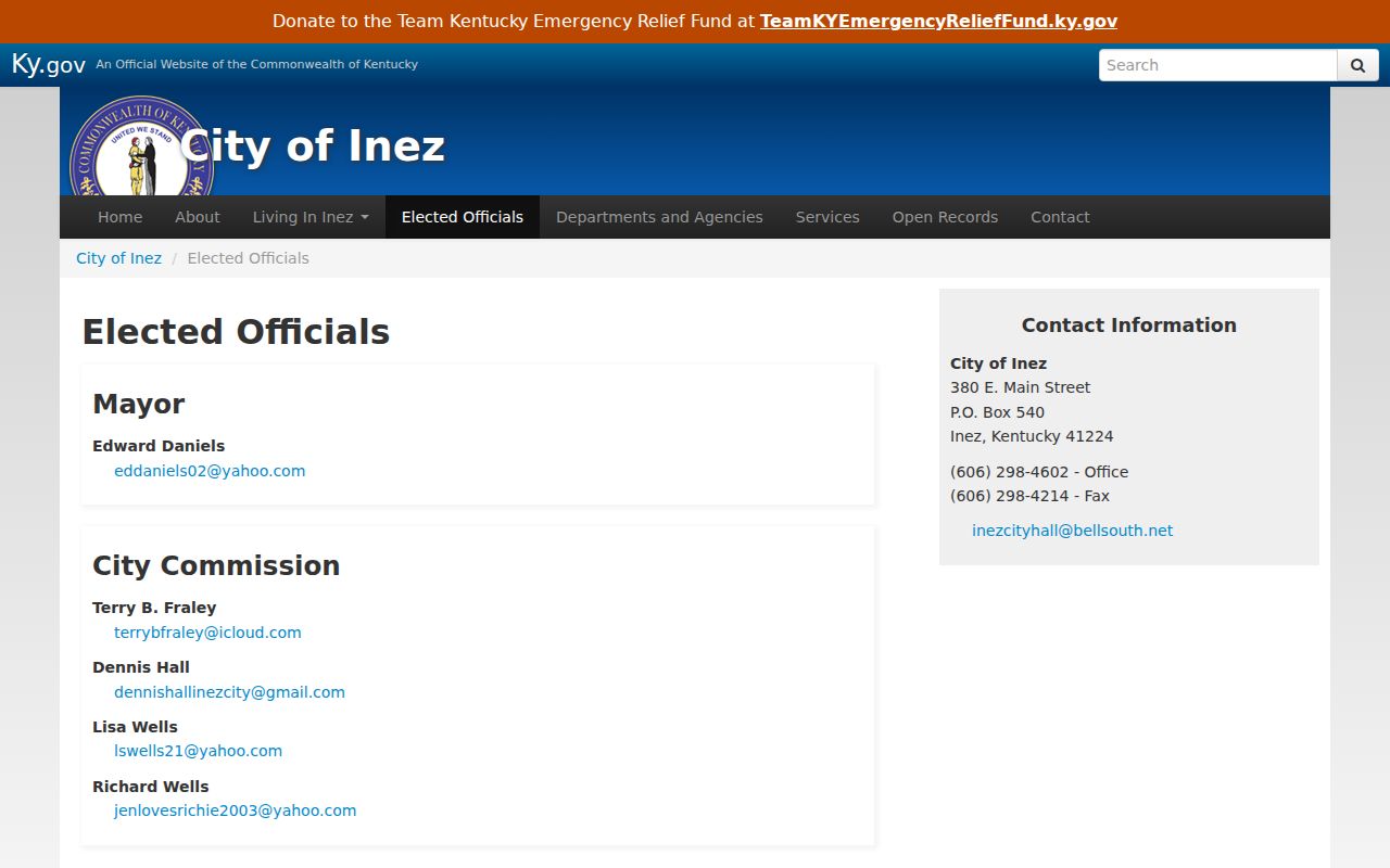 Inez criminal records elected city officials page
