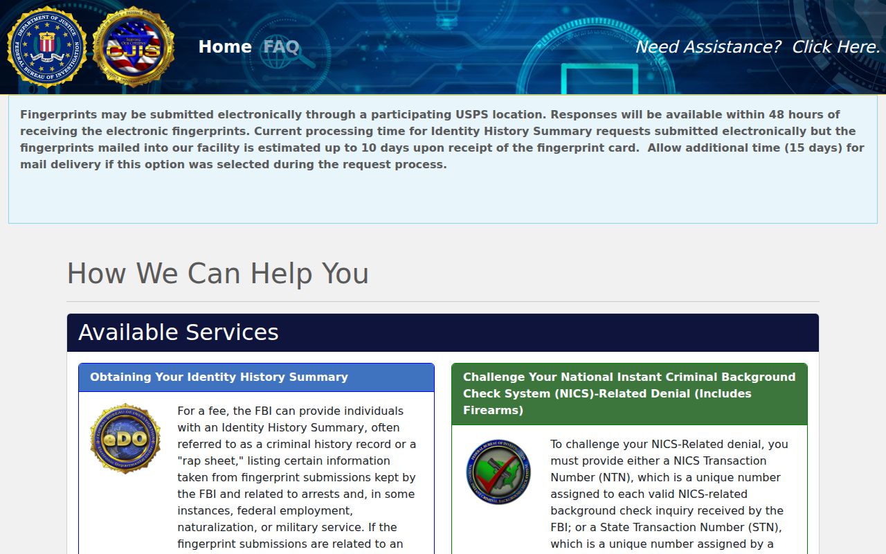 Martin County criminal history FBI identity review portal